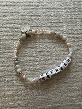 Little Words Project Bracelet in Cream & Pink - REFRESH